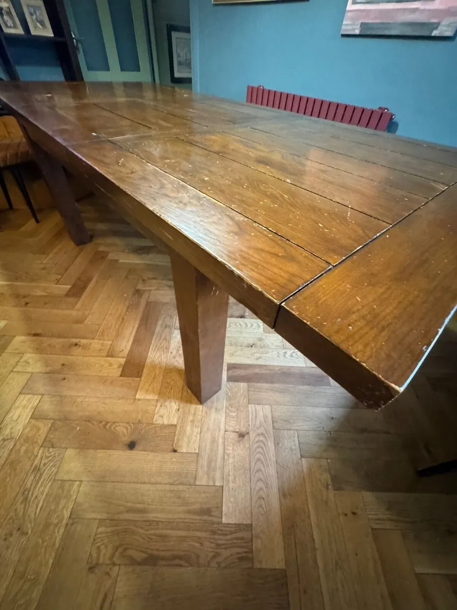 Solid Oak Extendable Dining Table – Chunky and ext - Image 2