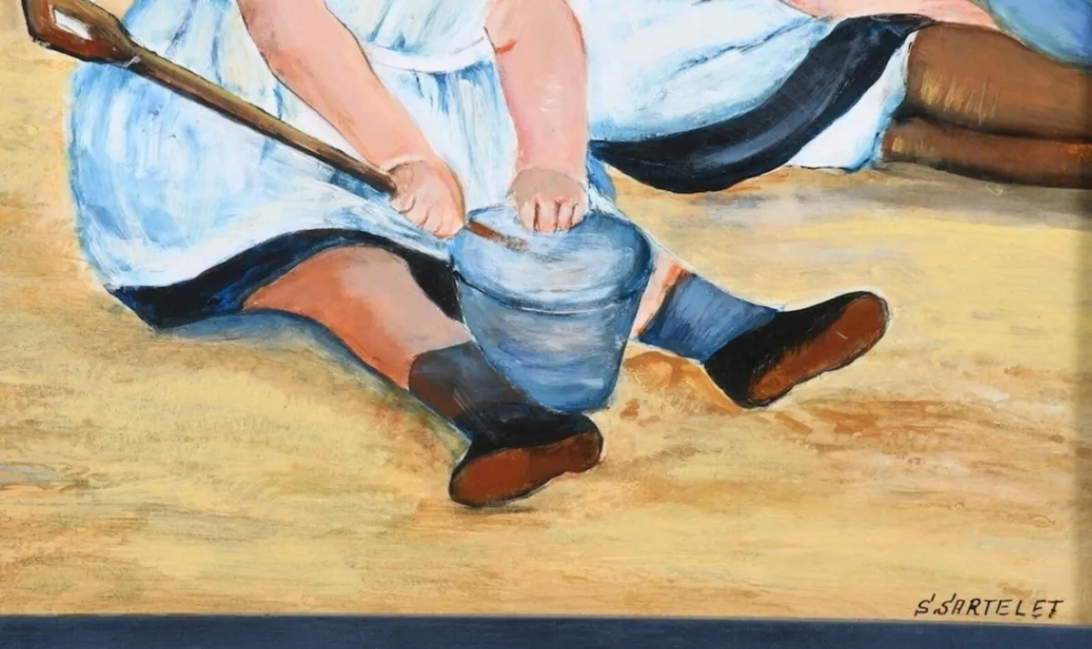Lovely oil painting after Mary Cassatt 1884 - Image 2