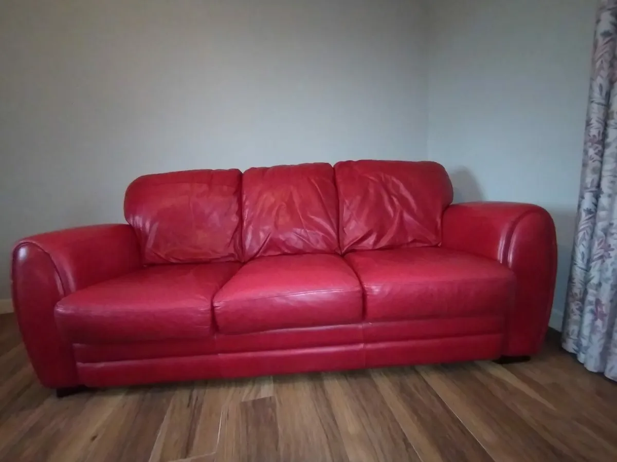 Leather Suite (3+2+1+Footstool) - Image 2