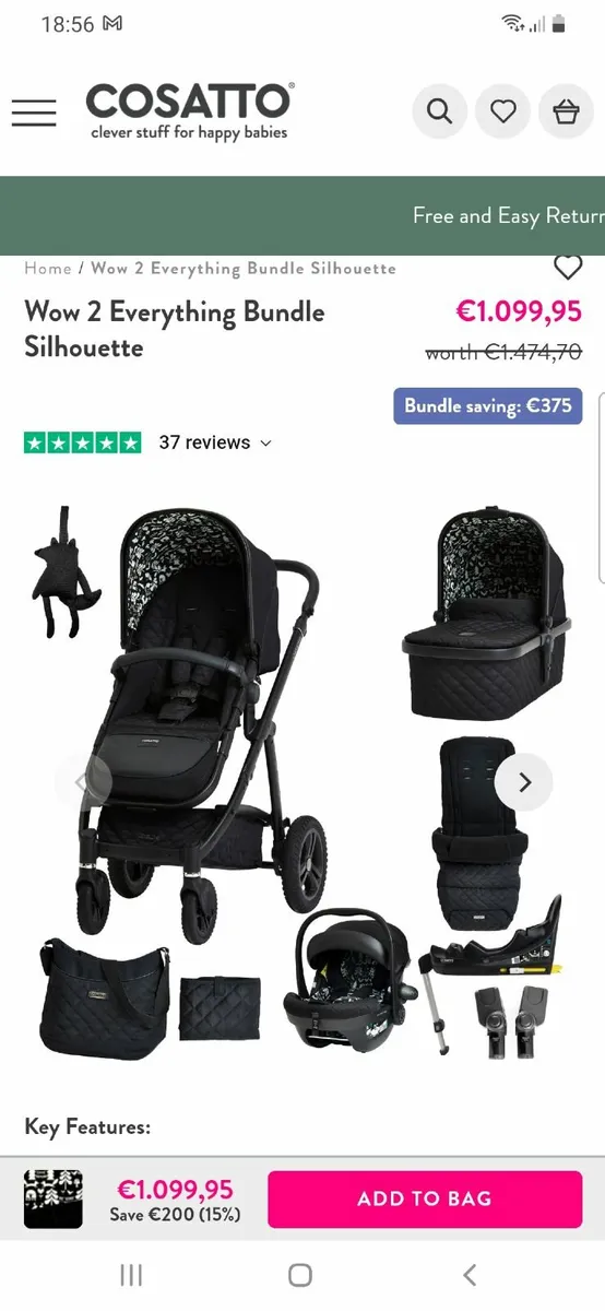 Cosatto Wow 2 Everything Bundle Travel system - Image 1
