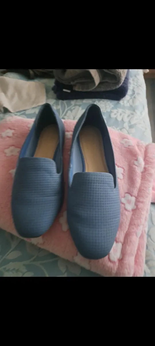 MARKS AND SPENCERS  Blue faux suede slip ons