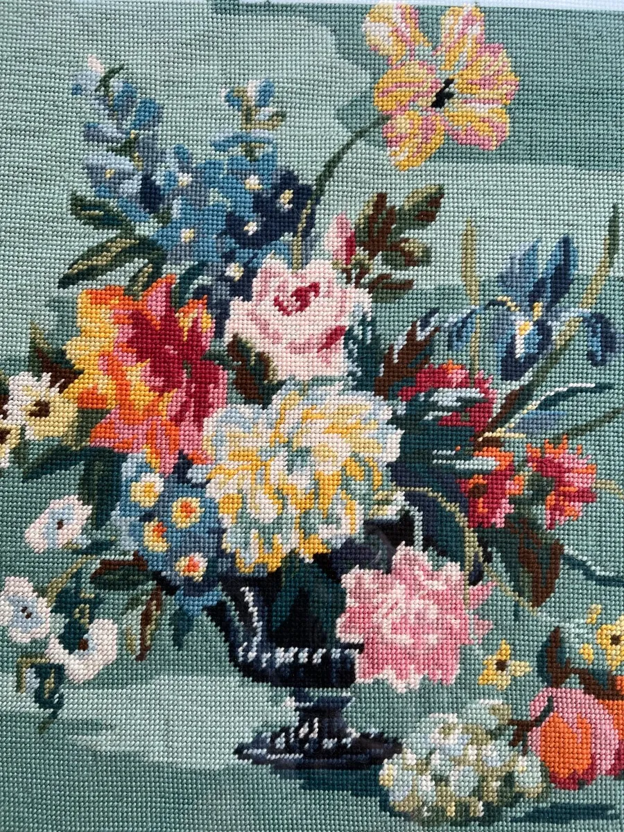 Vintage Floral Needlepoint Tapestry - Image 2