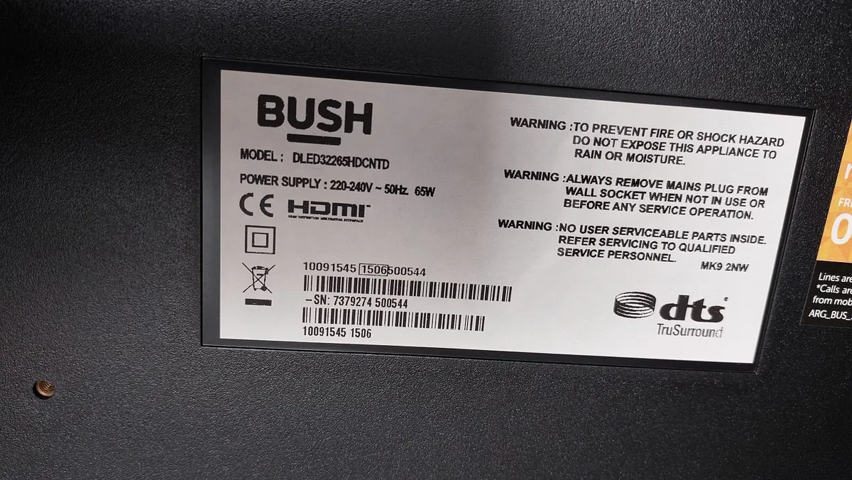 TV Bush DLED32265HDCNTD - Image 3