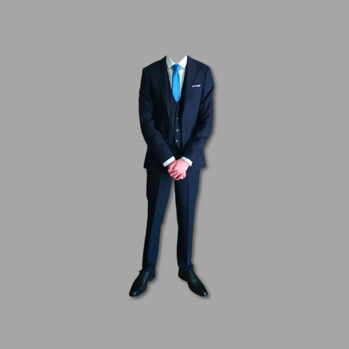 White Label Three Piece Navy Suit - Image 2