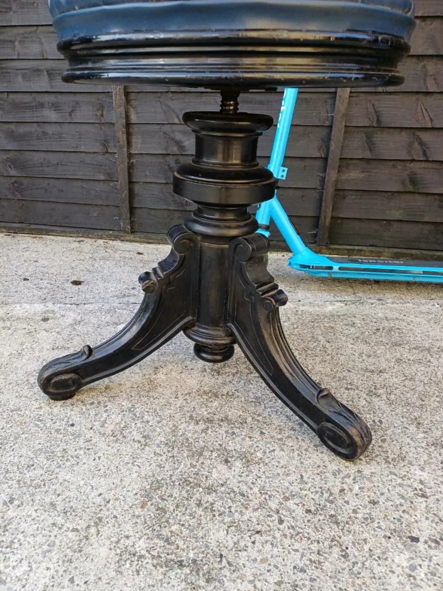 19th Century French Ebonised Piano Stool - Image 2
