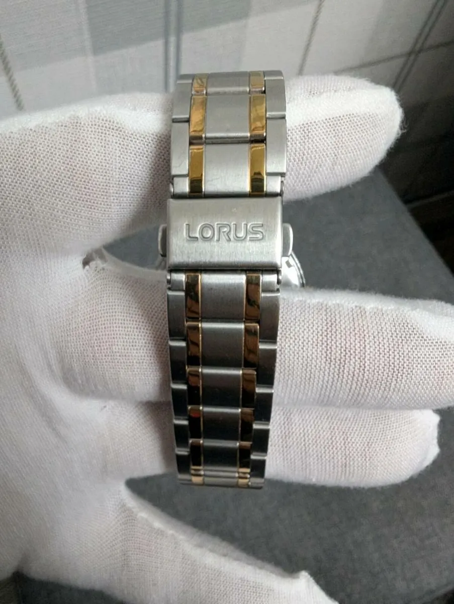 Lotus by Seiko mens day date 2 tone steel watch - Image 2