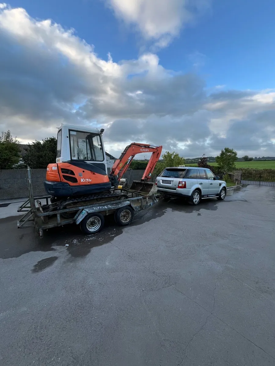 Kubota kx71-3 plus trailer and Rangerover crewcab - Image 1