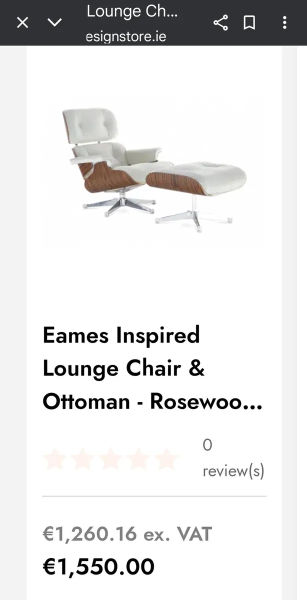 Eames inspired lounge chairs with ottomans. - Image 4