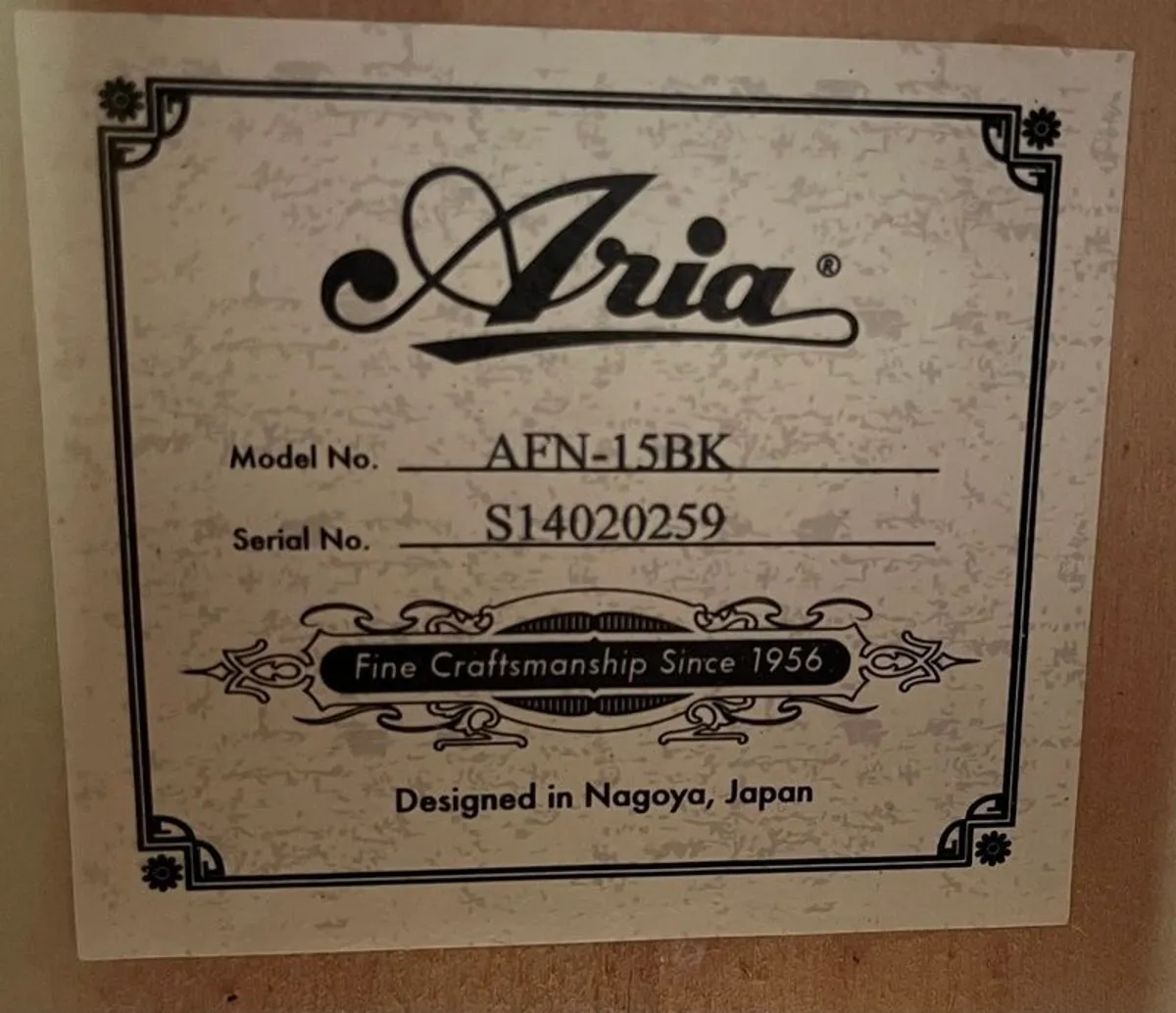 Aria AFN-15BK Acoustic Guitar in Black - Image 2