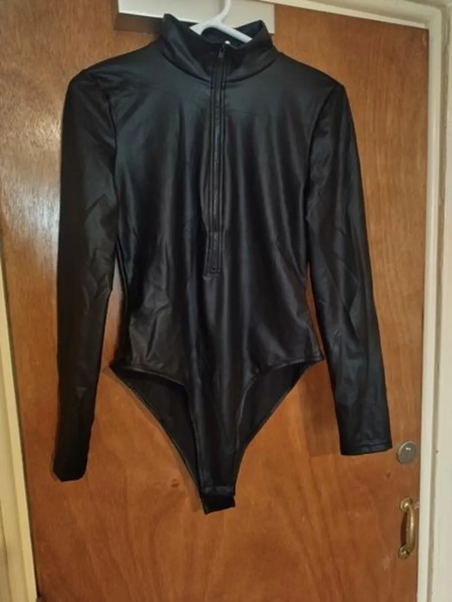 Sexy pu leather bodysuit - Image 3