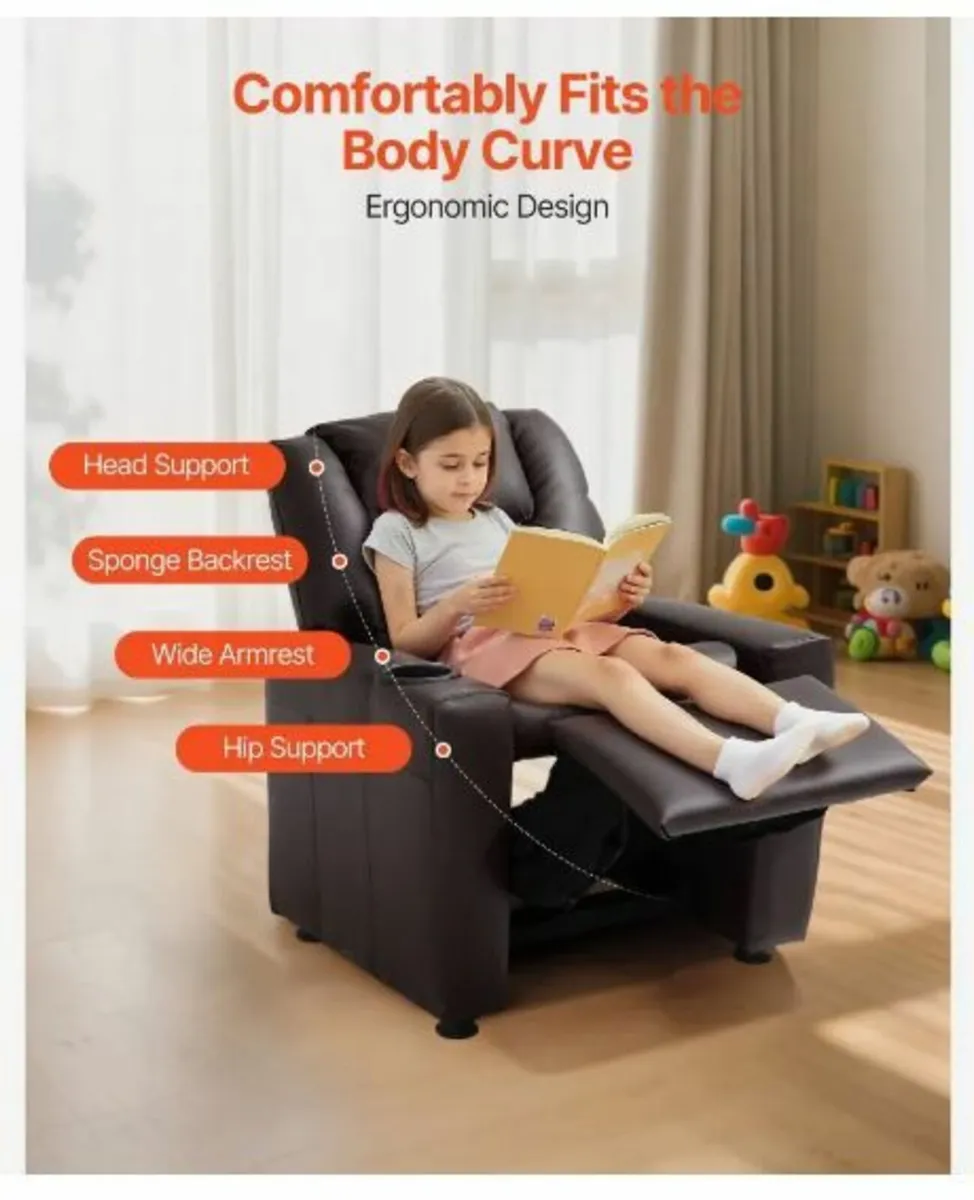 Kids Reclining Chair PU Leather - Image 3