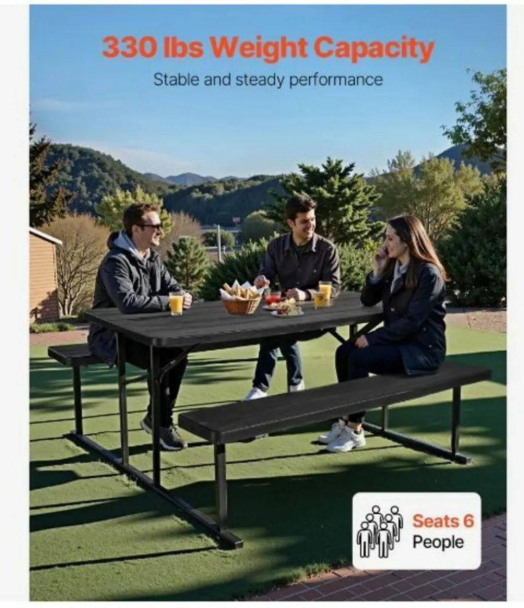 Picnic Table Foldable Steel - Image 3