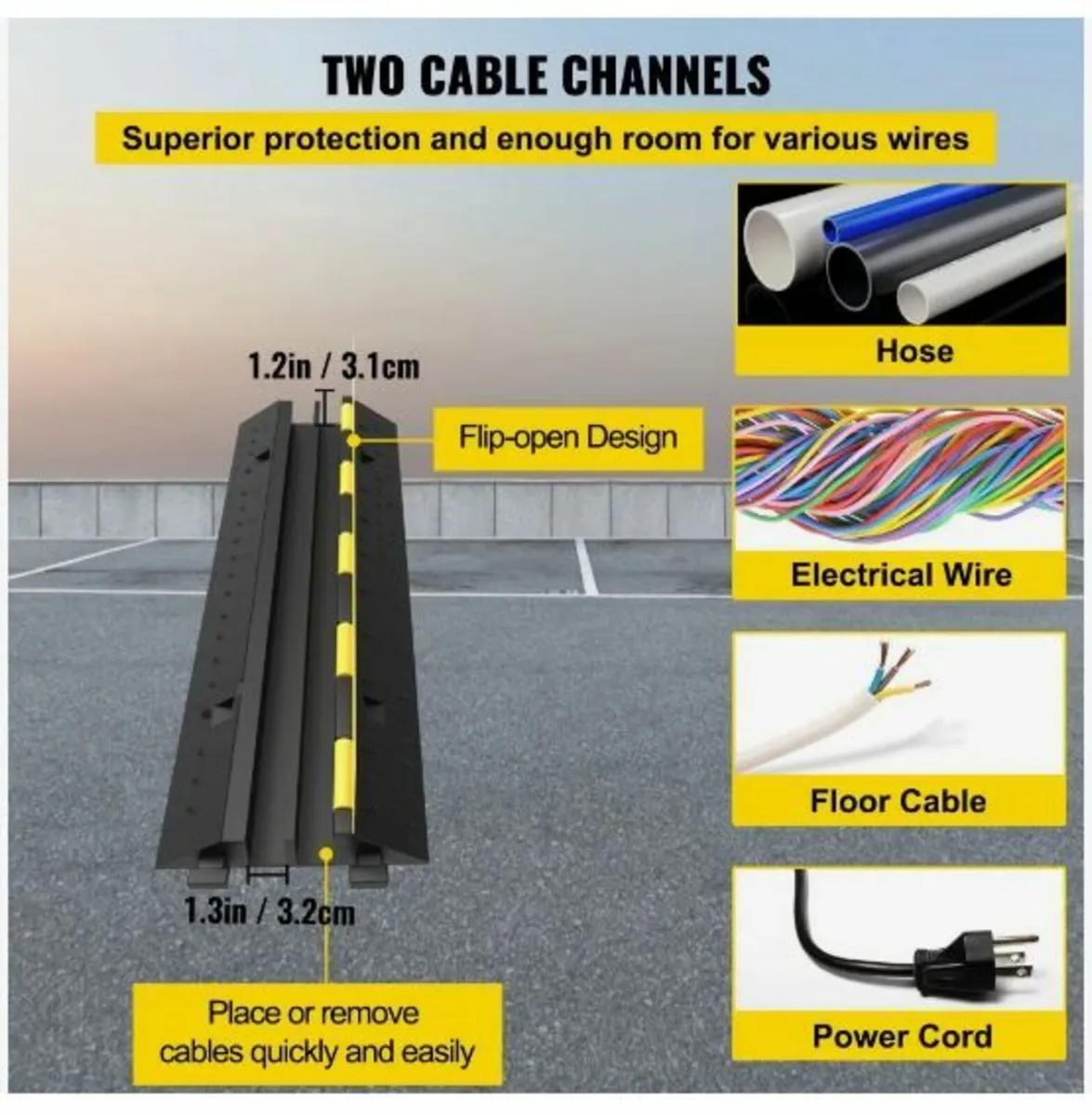 Cable Protector 101x24.5x5cm 3 Pack - Image 3