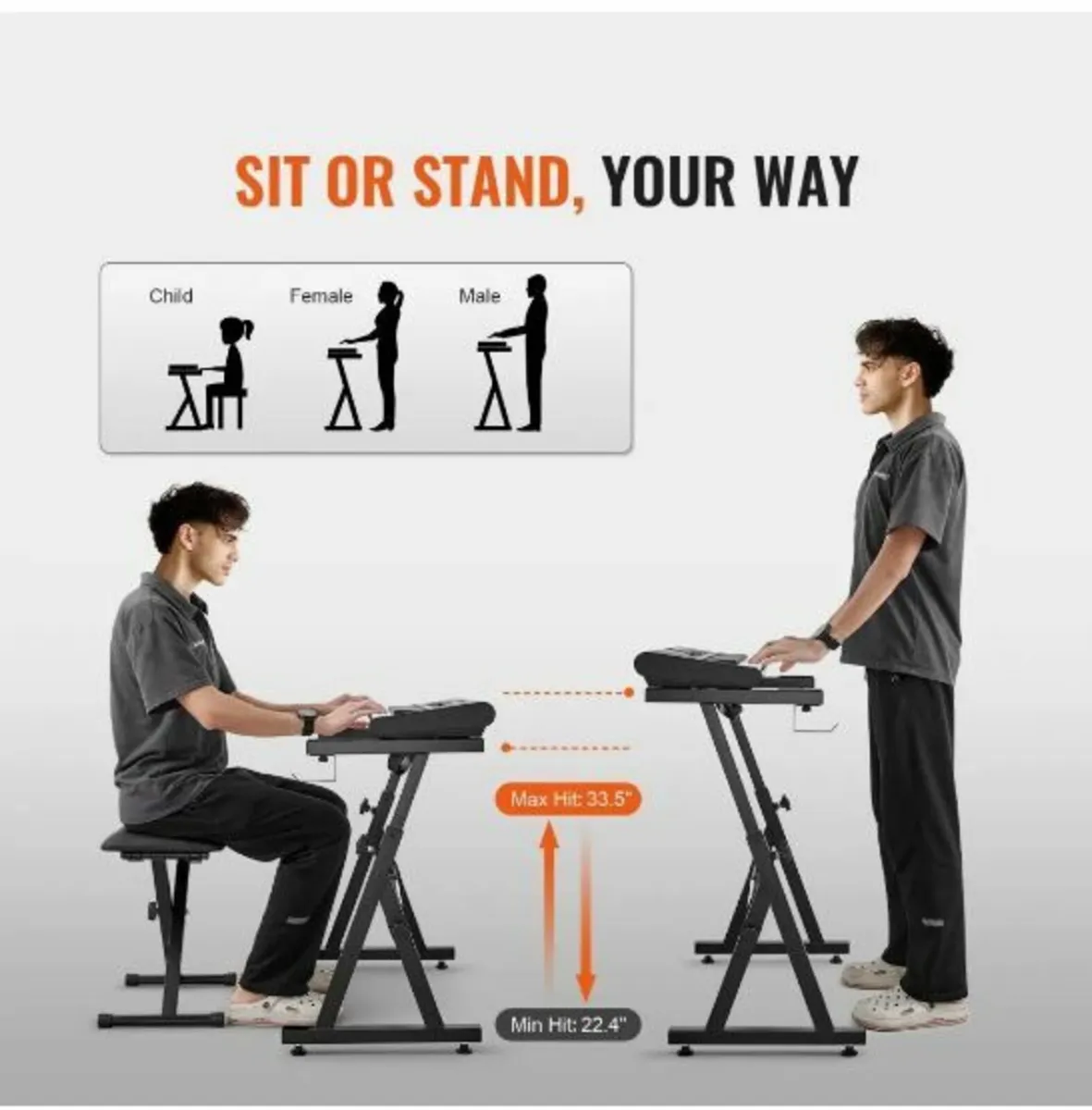 Piano Keyboard Stand and Bench Set - Image 2