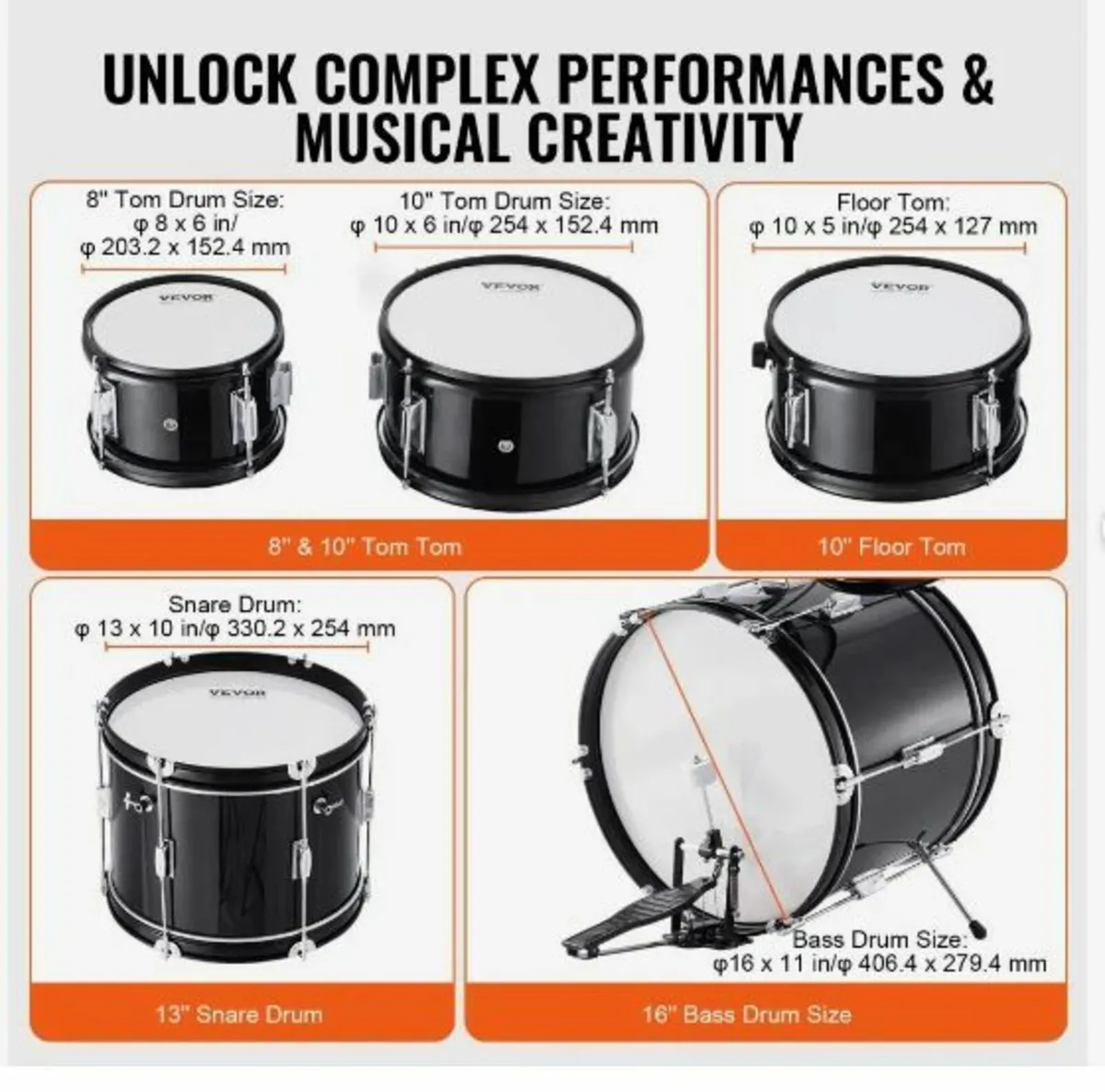 Kids Drum Set 5-Piece 16 in Beginner - Image 2
