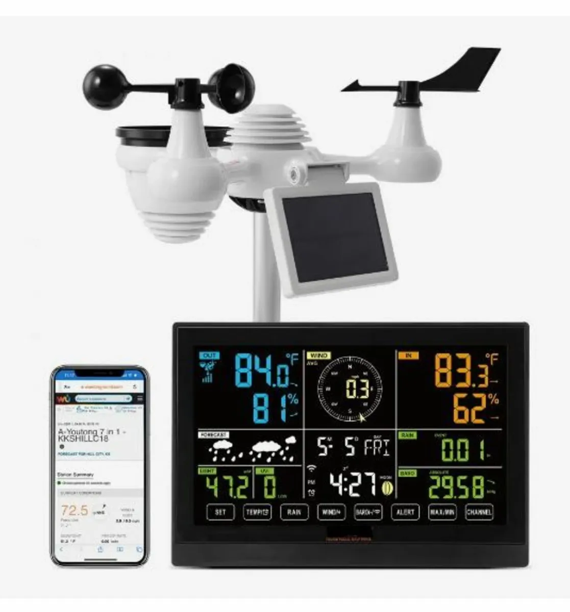 7-in-1 Wi-Fi Weather Station, 19.1 cm - Image 1