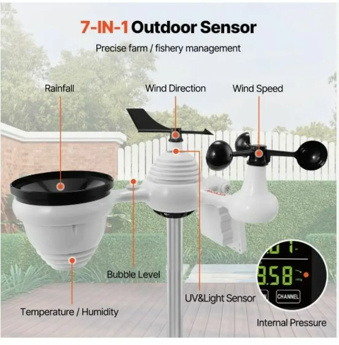 7-in-1 Wi-Fi Weather Station, 19.1 cm - Image 2