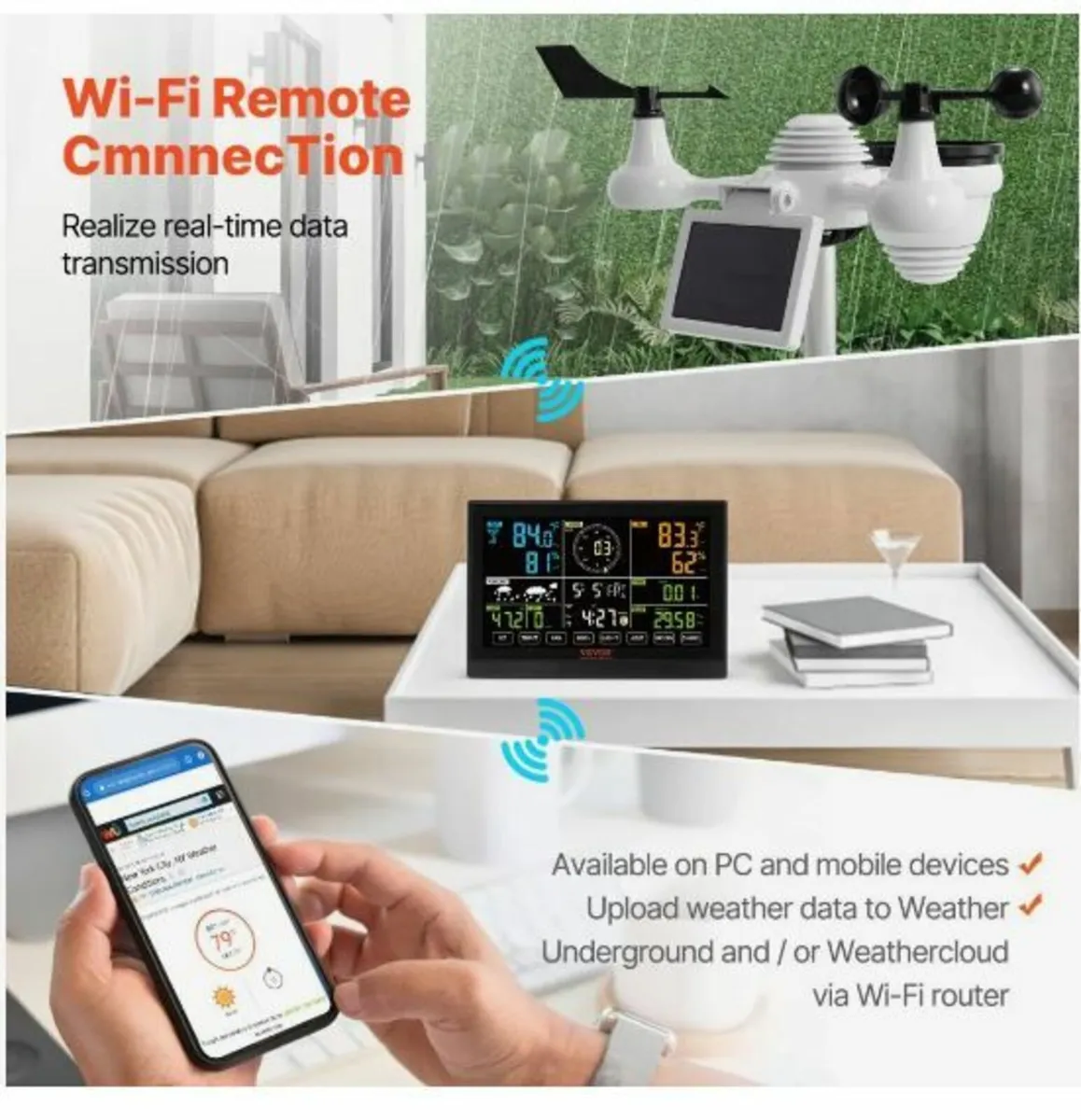 7-in-1 Wi-Fi Weather Station, 19.1 cm - Image 3