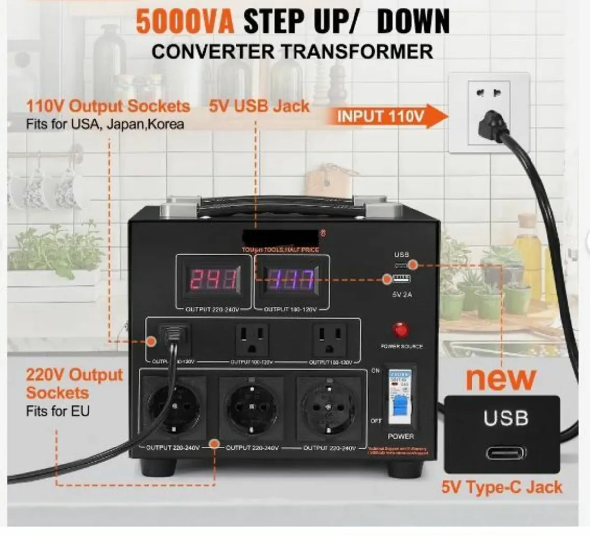 Voltage Converter Transformer, 5000VA - Image 2