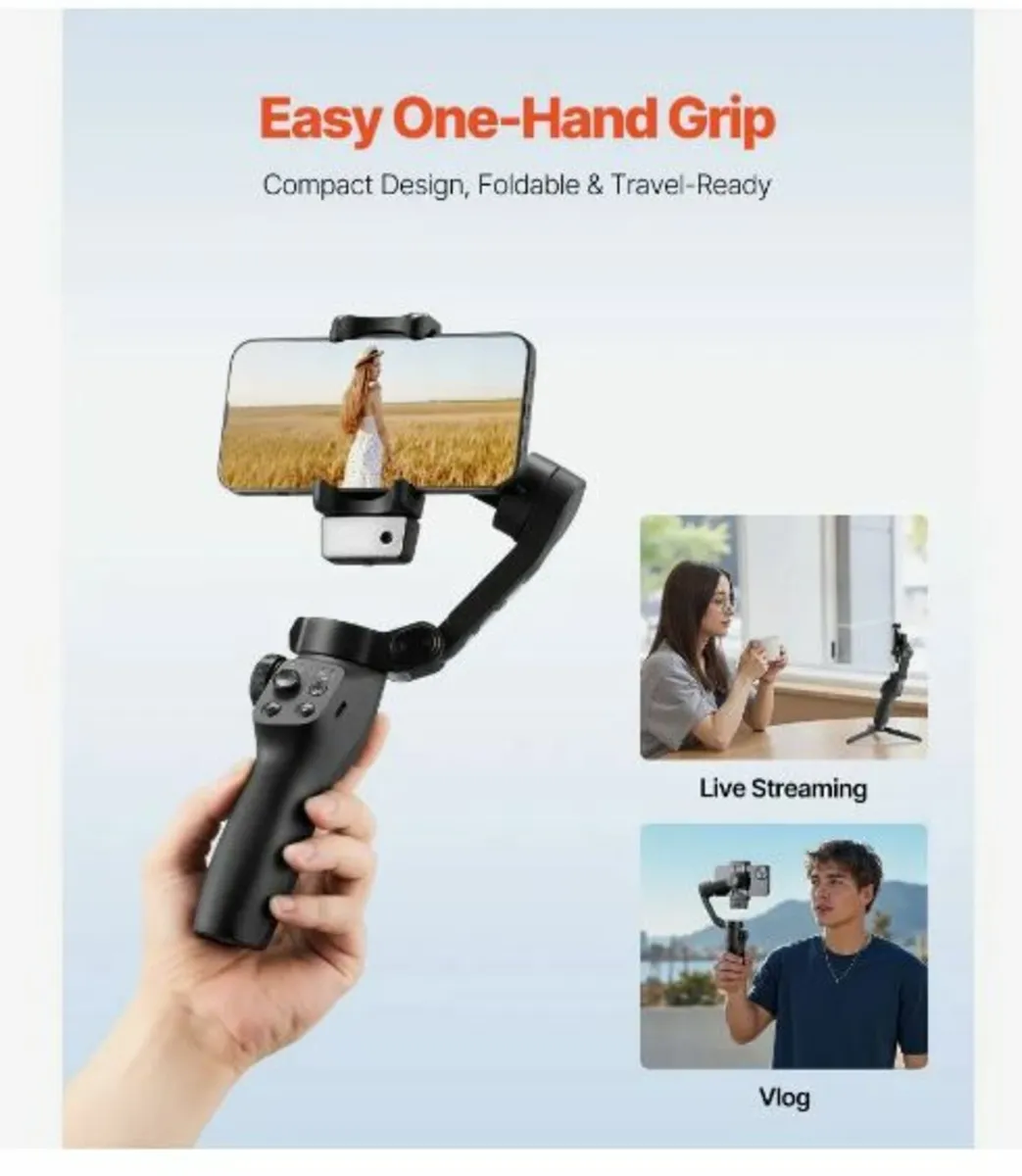 3-Axis Phone Gimbal Stabilizer for Smartphone - Image 1