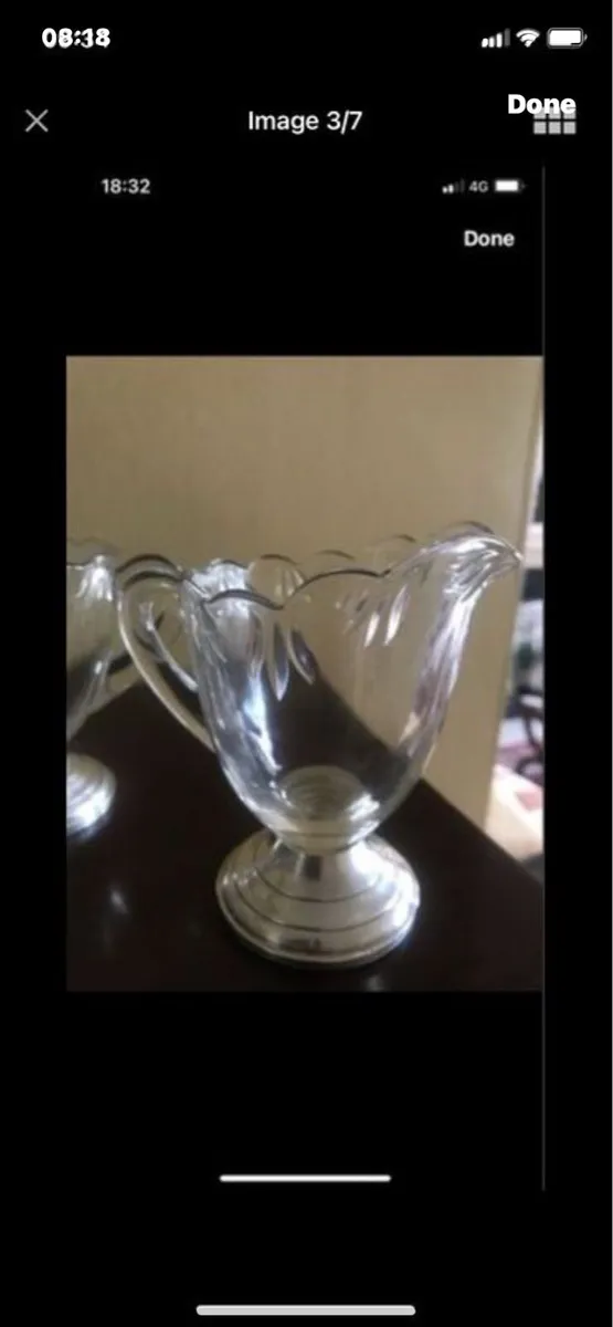 Antique Silver Footed Milk & Sugar Bowls - Image 3