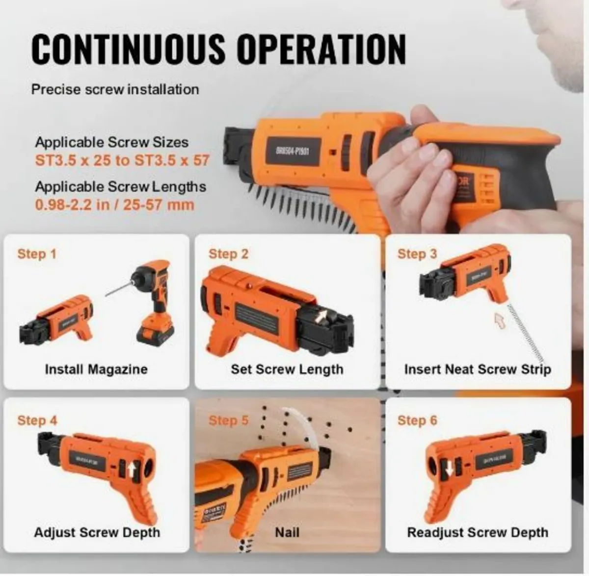 Drywall Screw Gun Auto-Feed, 20V Max Collated - Image 4
