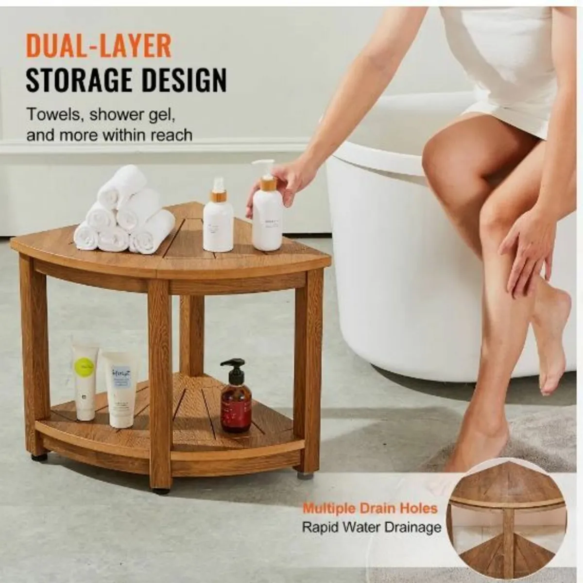Corner Shower Bench, 18.5" Height - Image 4