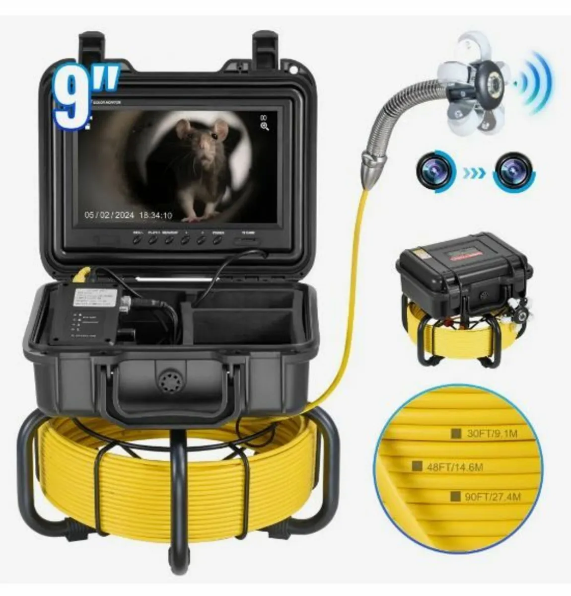 Sewer Camera 165 ft/50m Self-Leveling Drain - Image 1