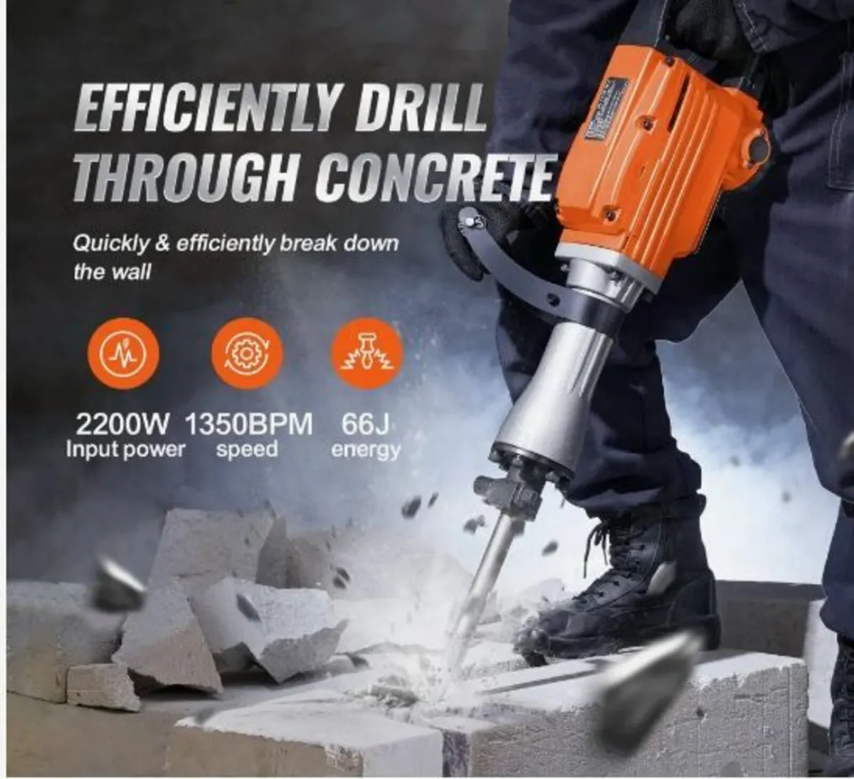 Demolition Jack Hammer Concrete Breaker 2200W - Image 4