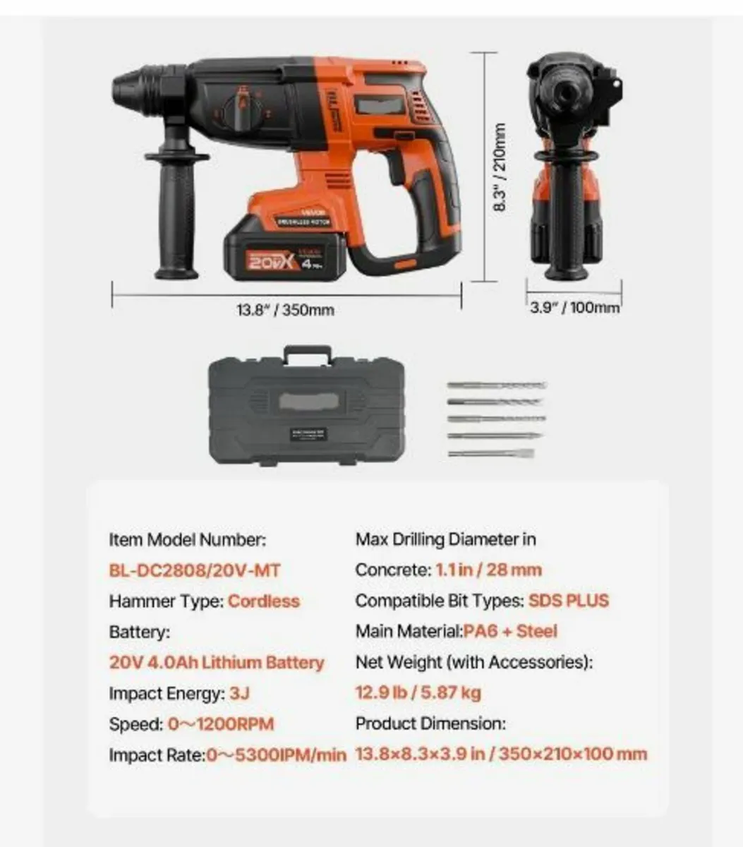20V SDS-Plus Brushless Cordless - Image 1