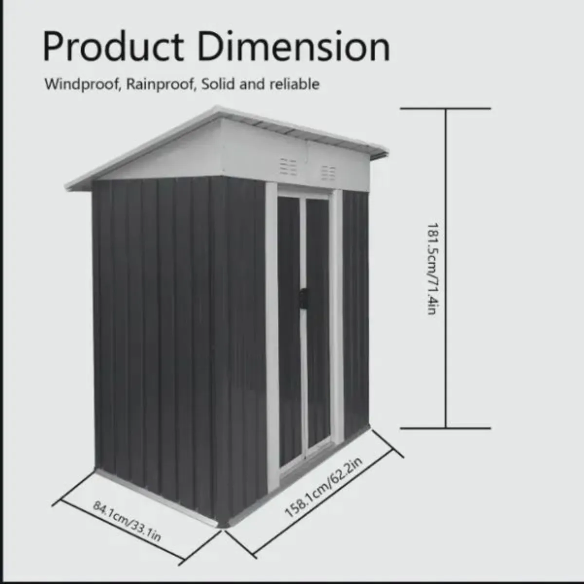 Metal Shed 5x3FT Slanted Roof –Durable  Shed - Image 2