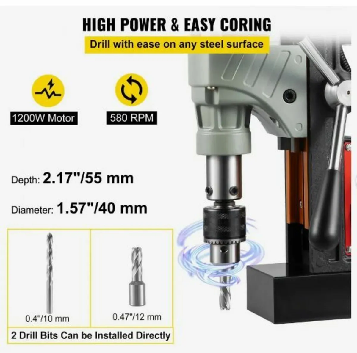 Magnetic Drill, 1200W 4 cm Boring Diameter - Image 2