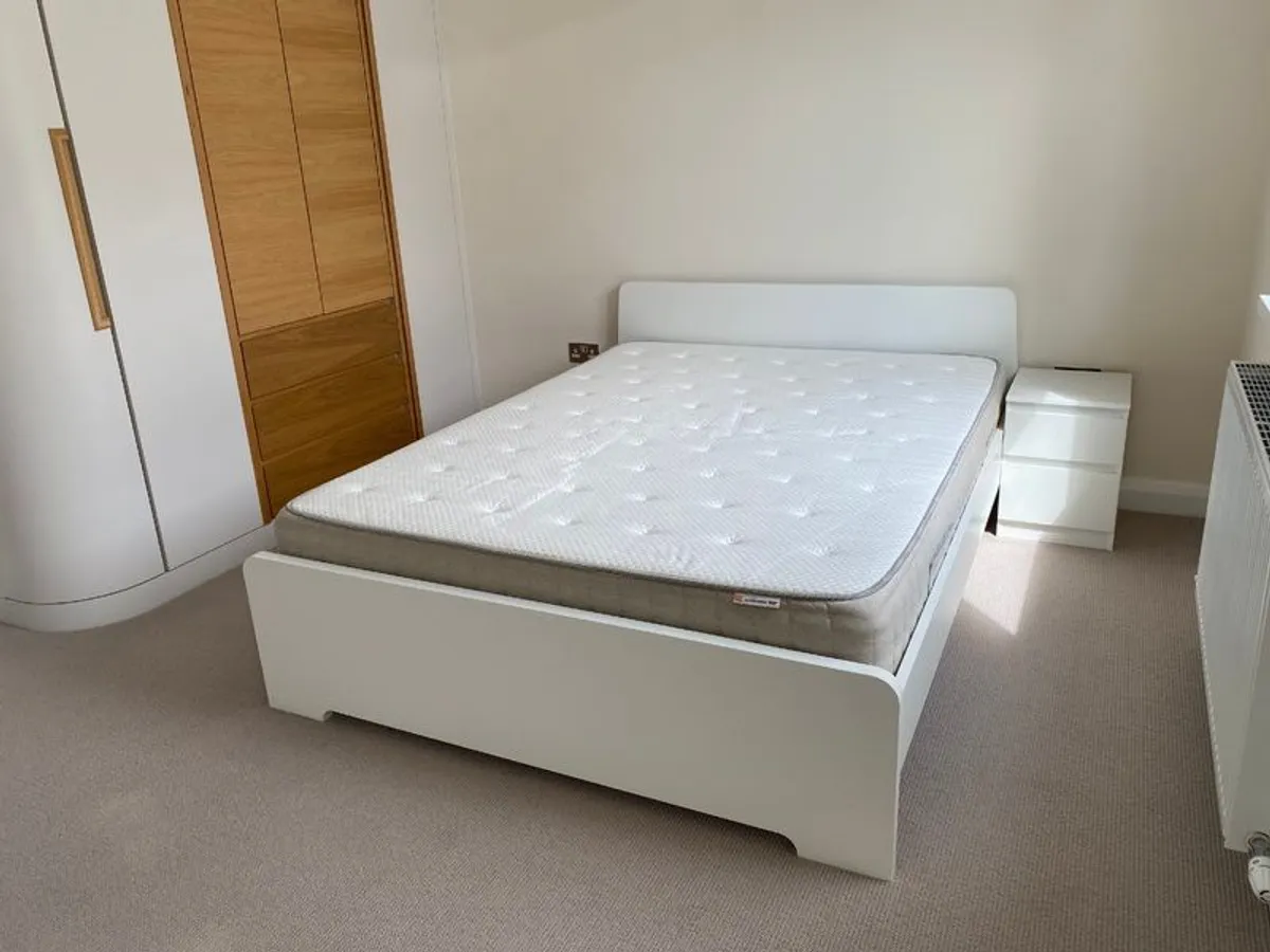 Ikea Askvoll Double Bed Frame with Pocket Spring Mattress