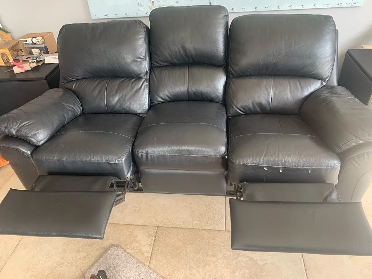 Black Leather Recliner - Image 1