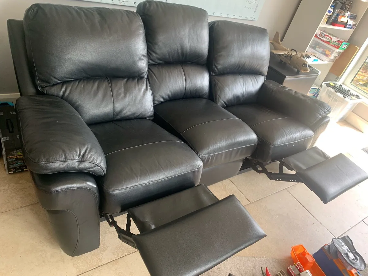 Black Leather Recliner - Image 2