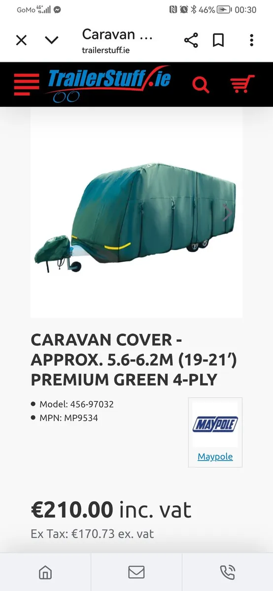Maypole Caravan Cover