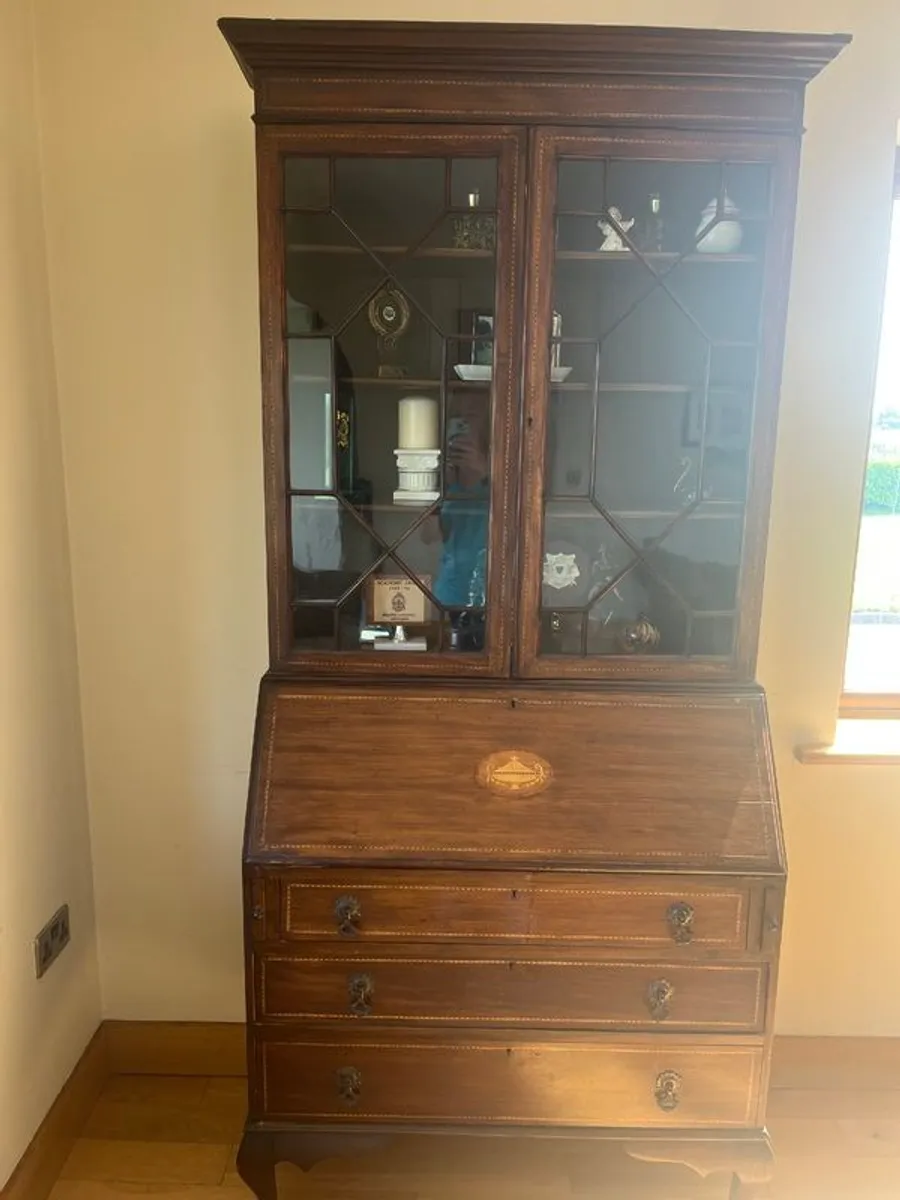 Antique Writing desk/book case - Image 4