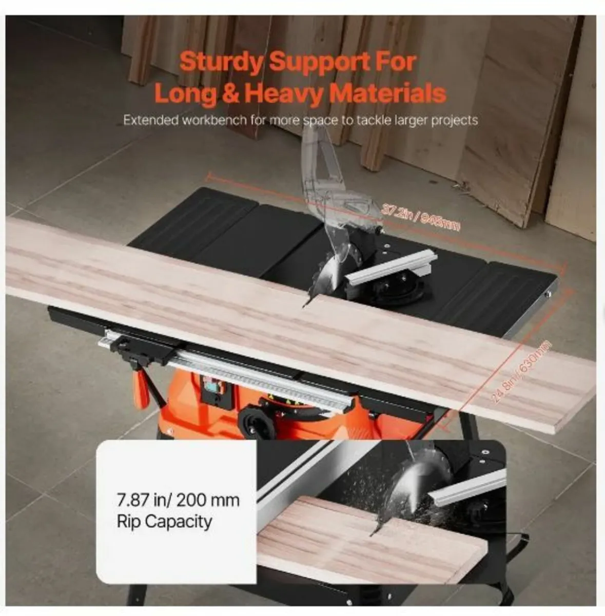 Table Saw with Stand, 1800 W Portable - Image 3