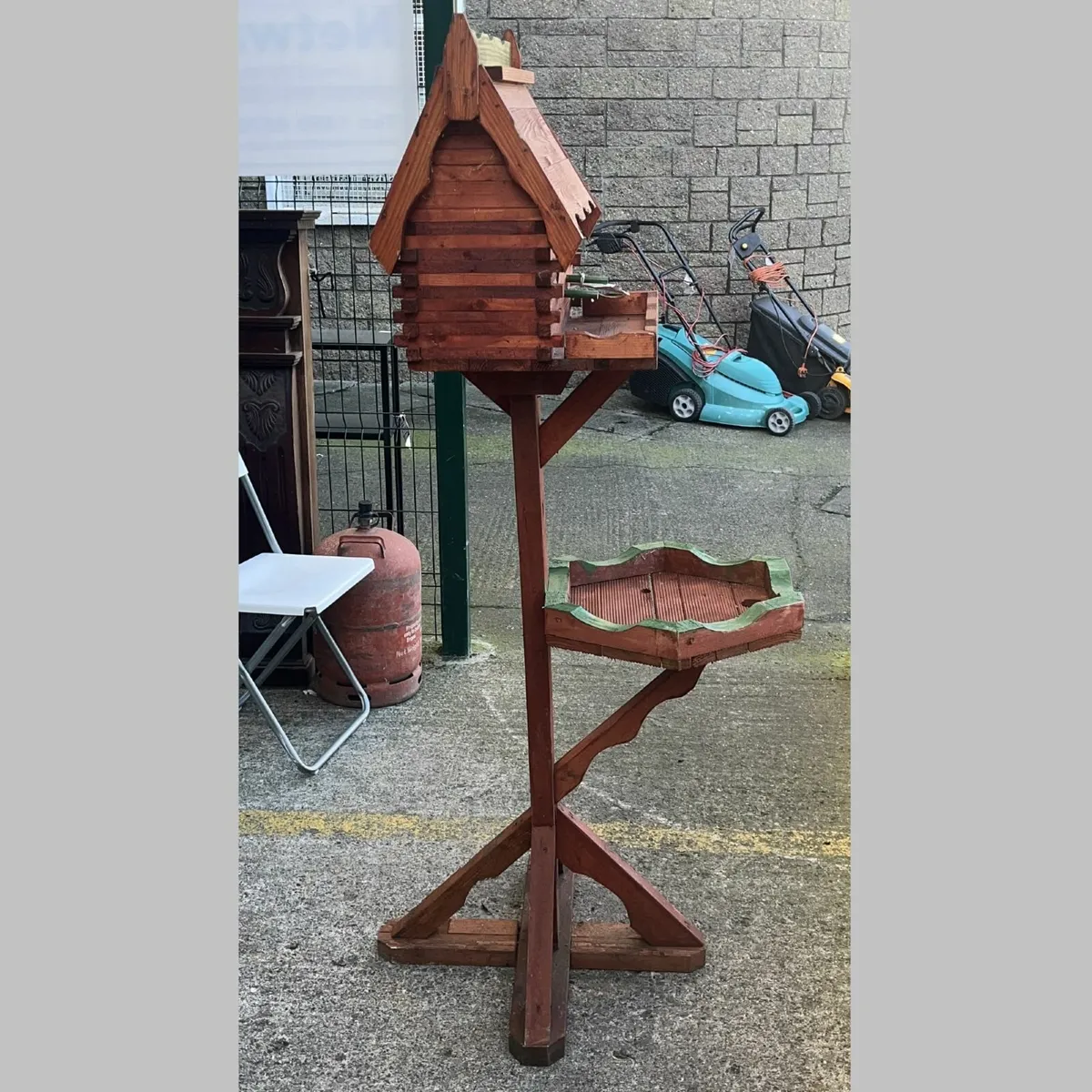 Rustic Birdhouse with Platform Feeder - Image 2