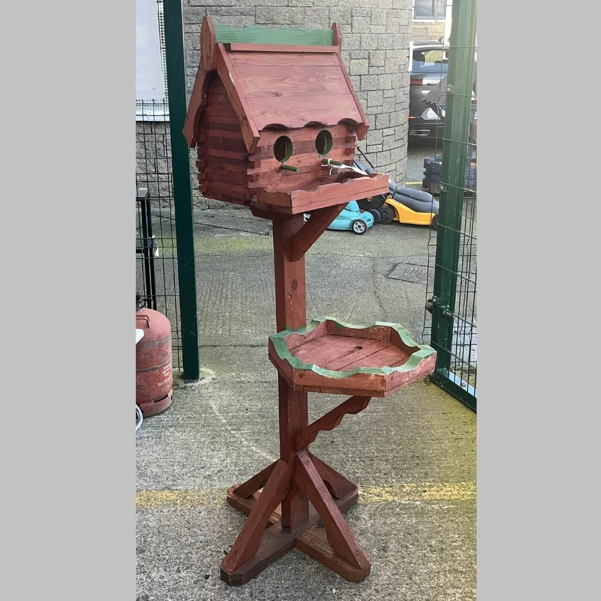 Rustic Birdhouse with Platform Feeder - Image 1
