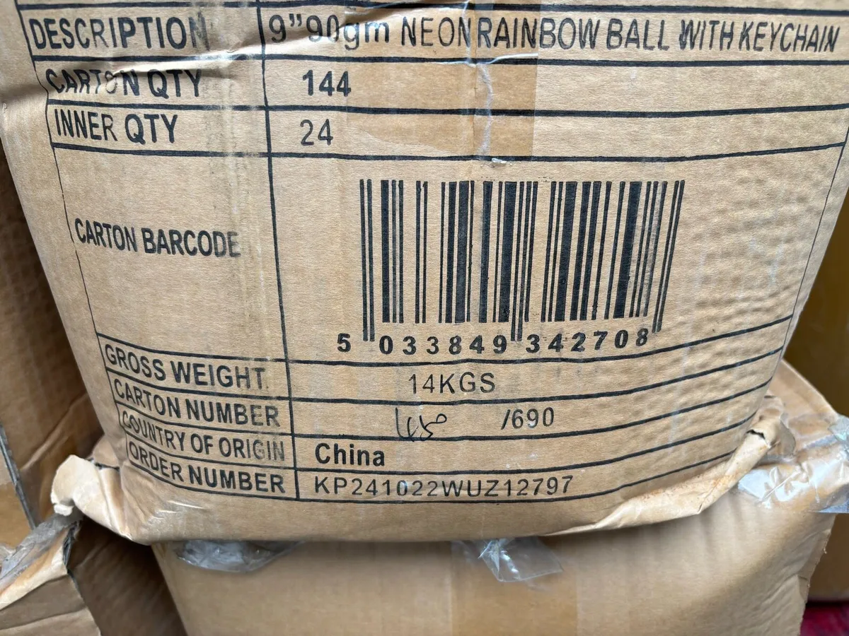 Neon 9 inch 90gr bouncy ball on keychain - Image 3