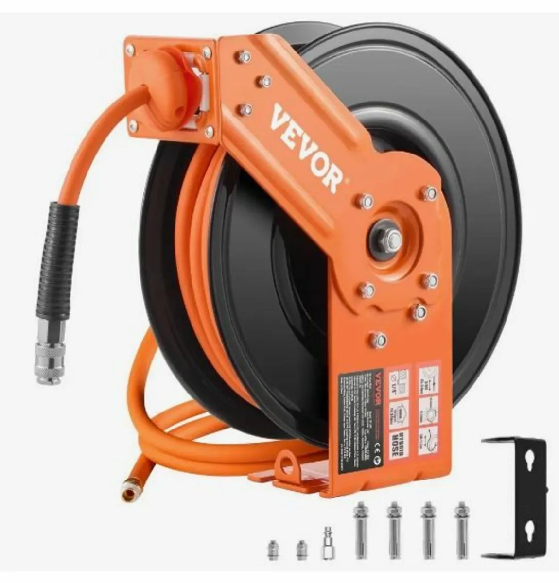 Retractable Air Hose Reel 3/8 IN x 50FT Hybrid - Image 1