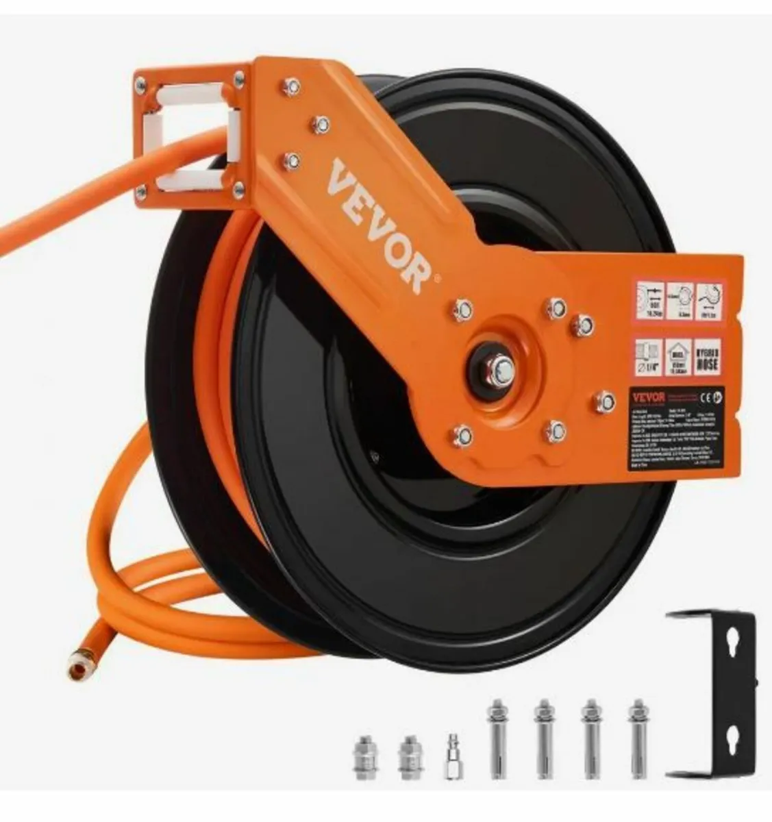 Retractable Air Hose Reel 3/8 IN x 50FT Hybrid - Image 4