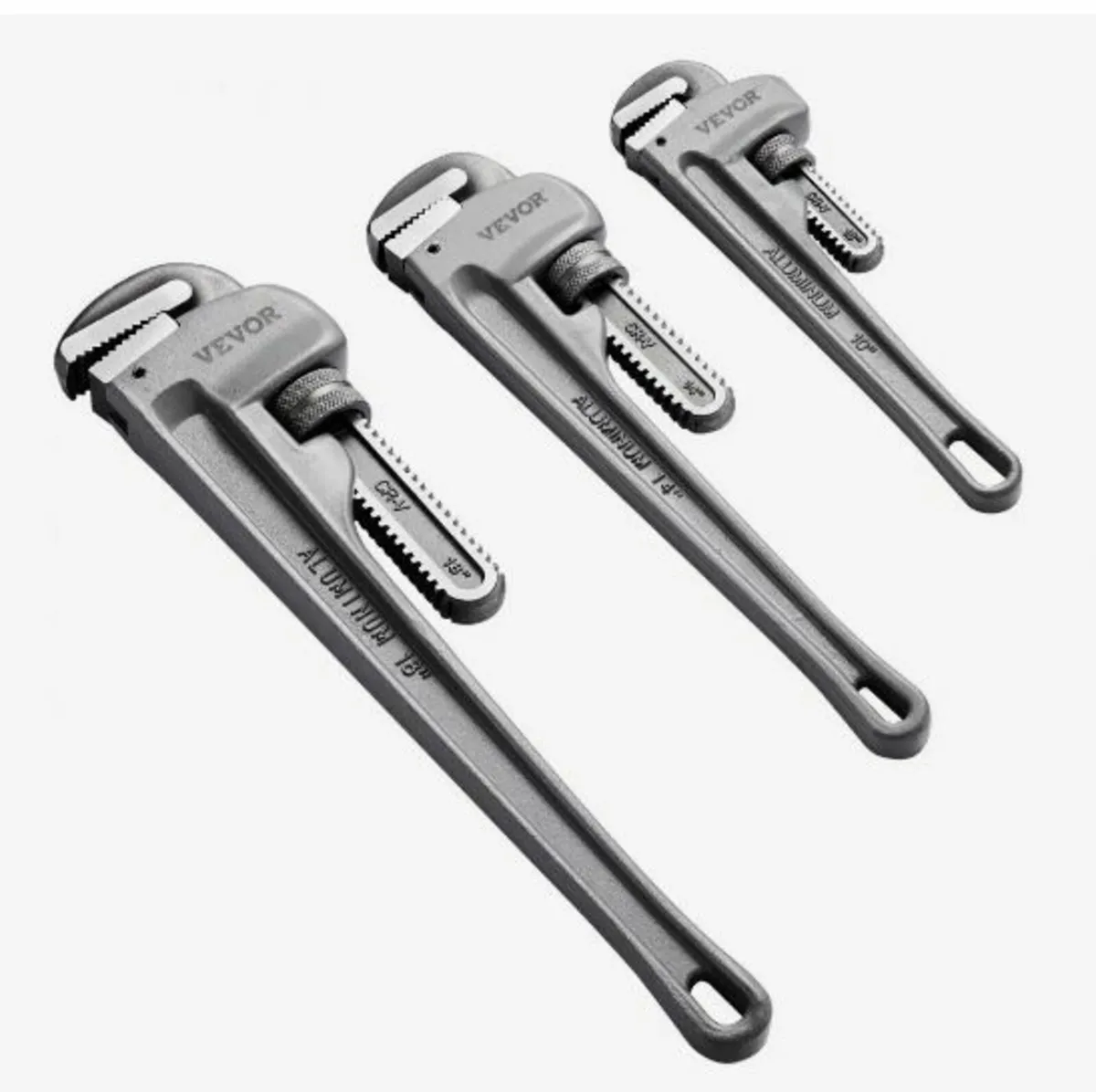 3PCS Aluminum Straight Pipe Wrench Set - Image 1