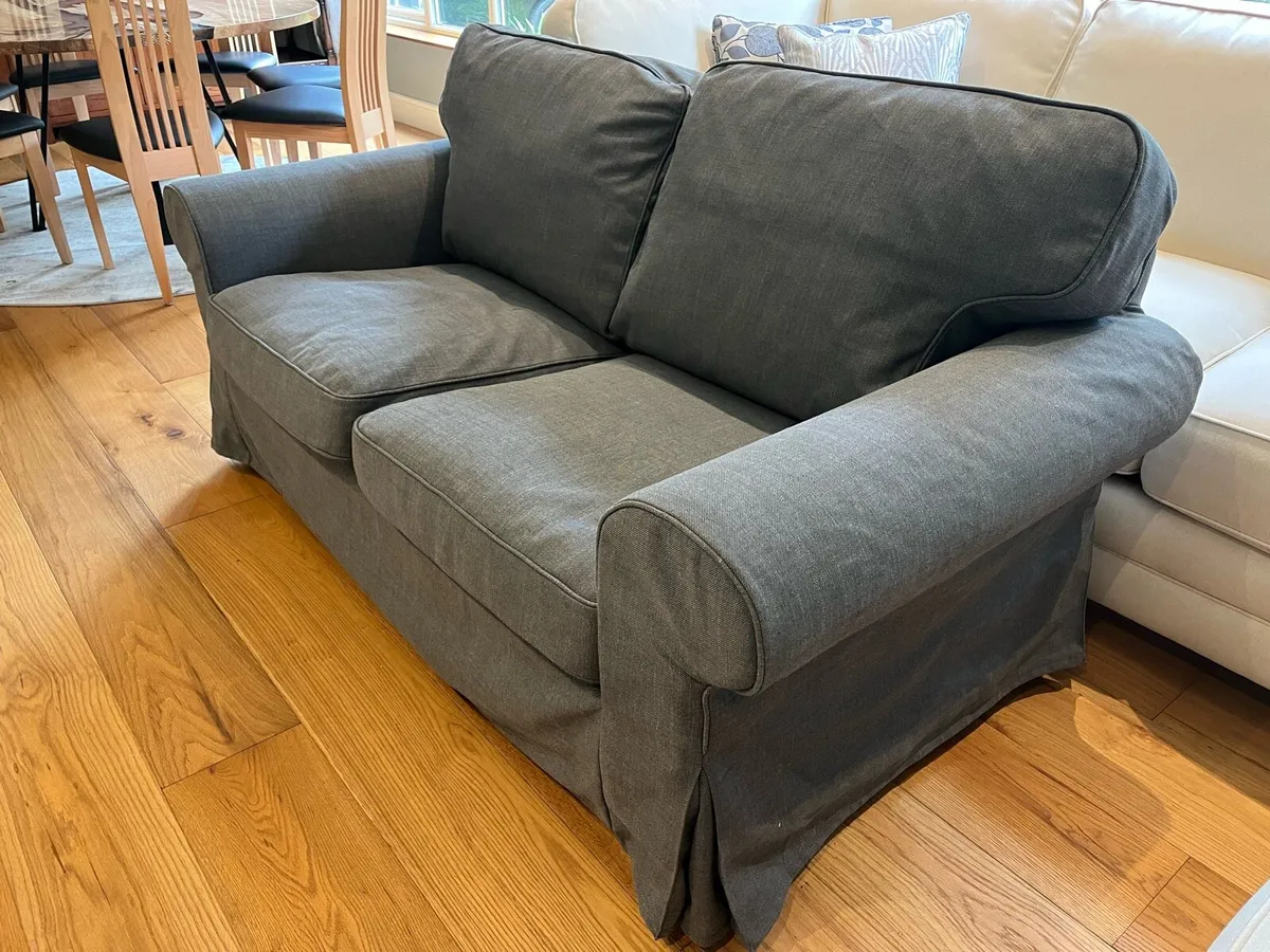 IKEA EKTORP 2-seat sofa. Blue/grey - Image 2