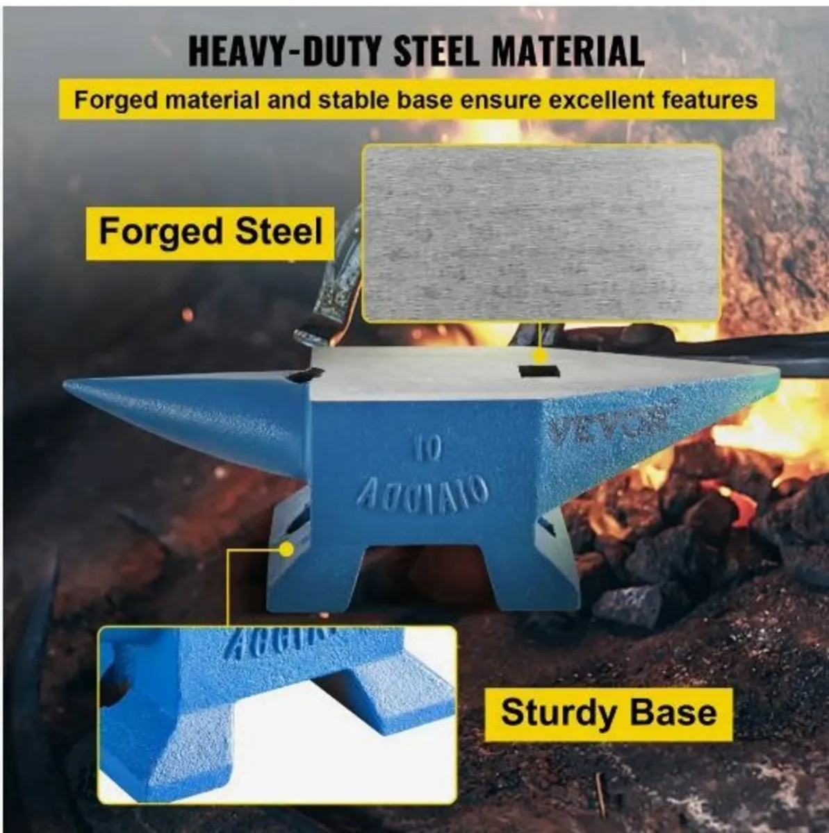 22lb Blacksmith Anvil Steel Anvil 10kg Solid Heat - Image 2