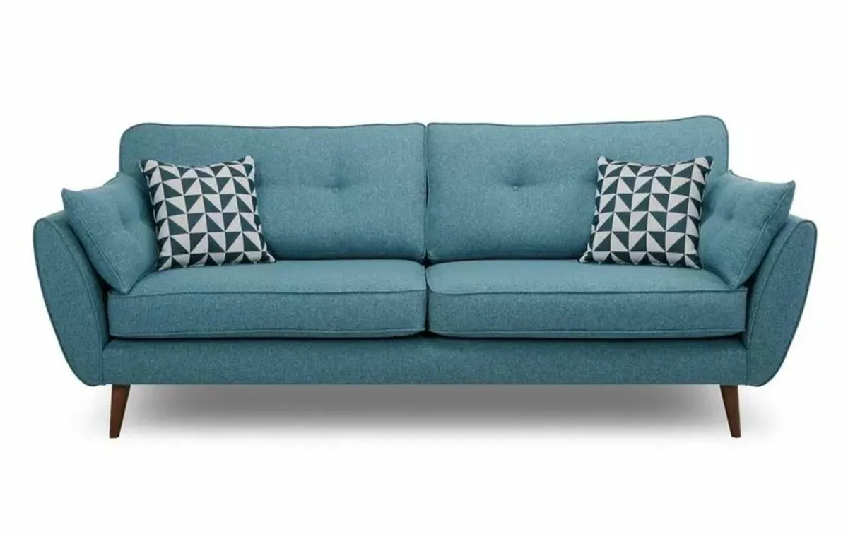 DFS French Connection Zinc Sofas 4 + 2 Seater - Image 1