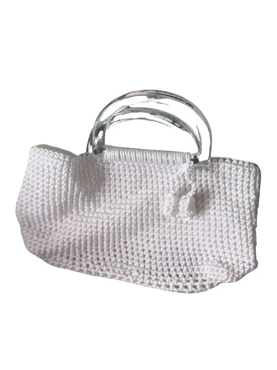 Handmade Crochet bag white - Image 1