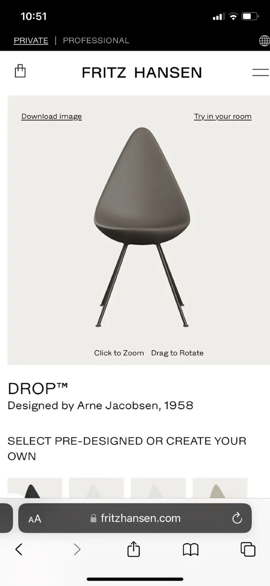 Danish design Dining room table and 8 chairs - Image 2