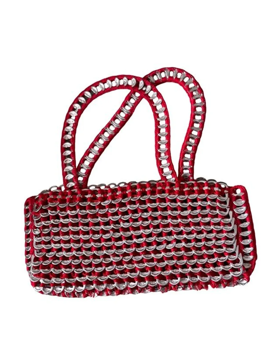 Red Handmade Crochet bag - Image 1